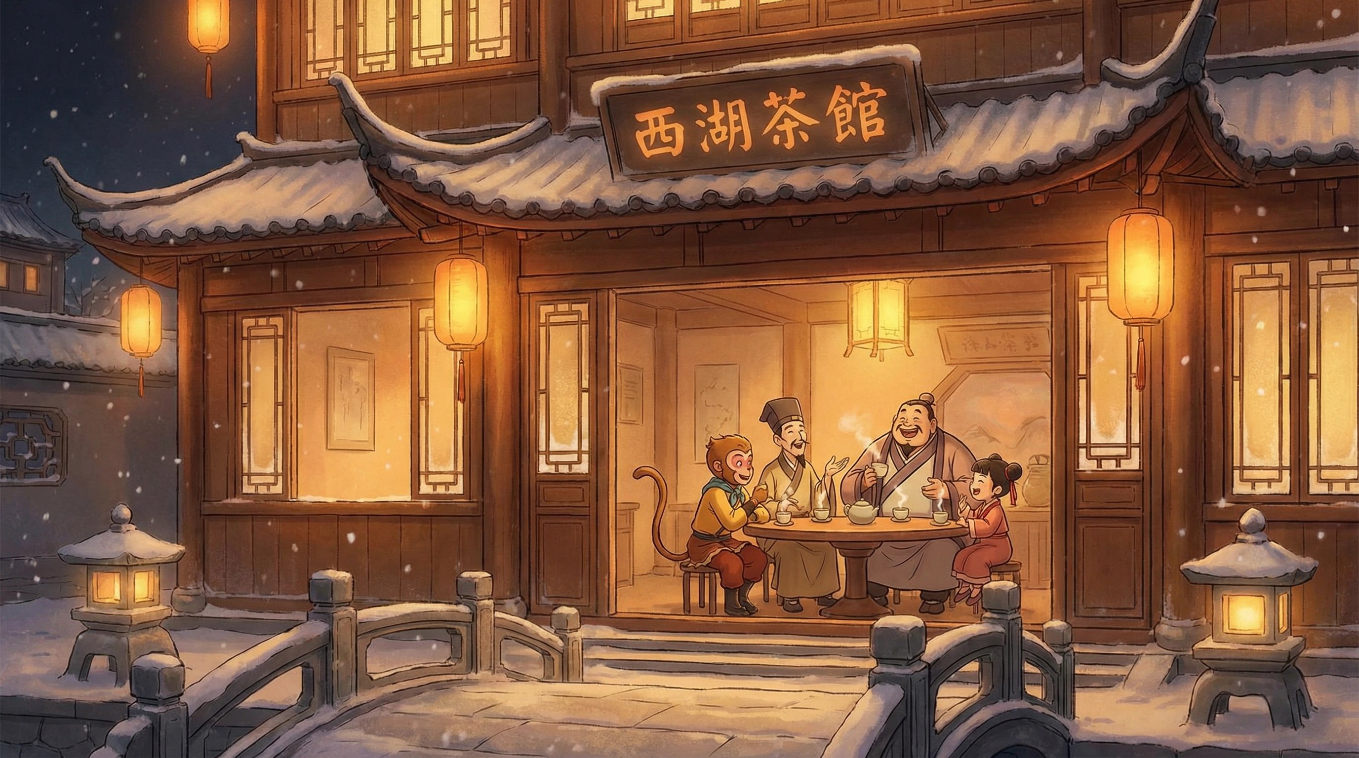 男同社区-茶馆夜话温暖时光